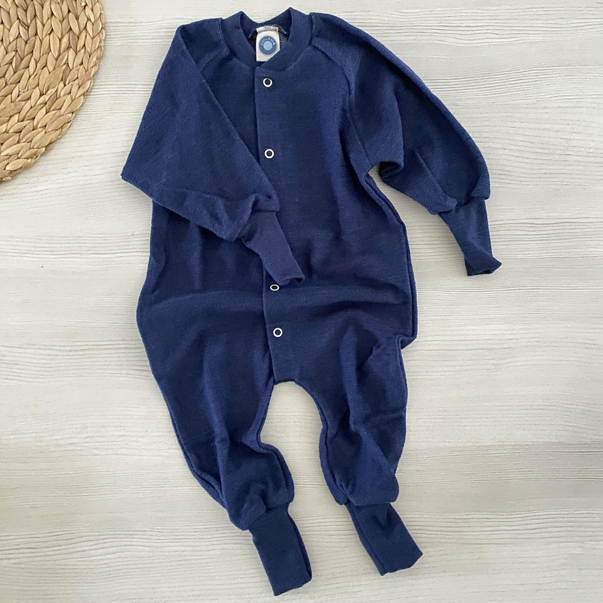 Pyjama sans pieds en éponge de laine Cosilana - Bleu