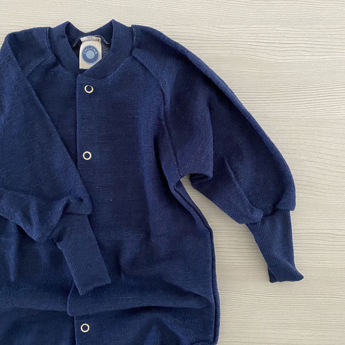 Pyjama sans pieds en éponge de laine Cosilana - Bleu - Lilinappy