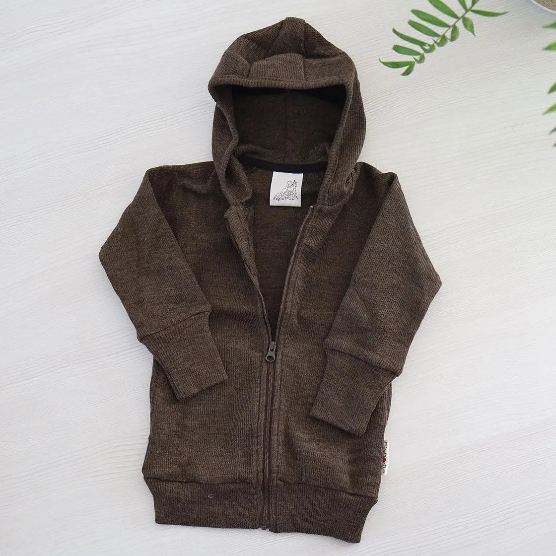 Gilet zippé en laine mérinos Manymonths 