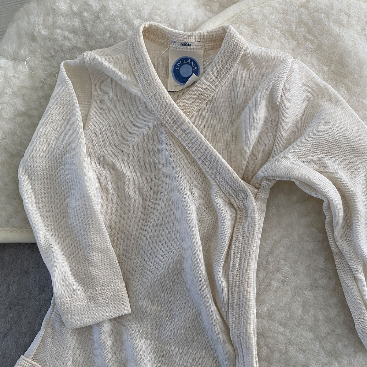 Body naissance en laine et soie Cosilana Naturel