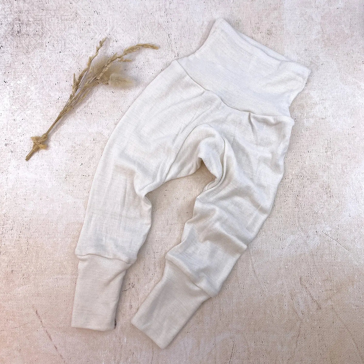 Pantalon bébé en laine et soie Cosilana - Naturel - Lilinappy