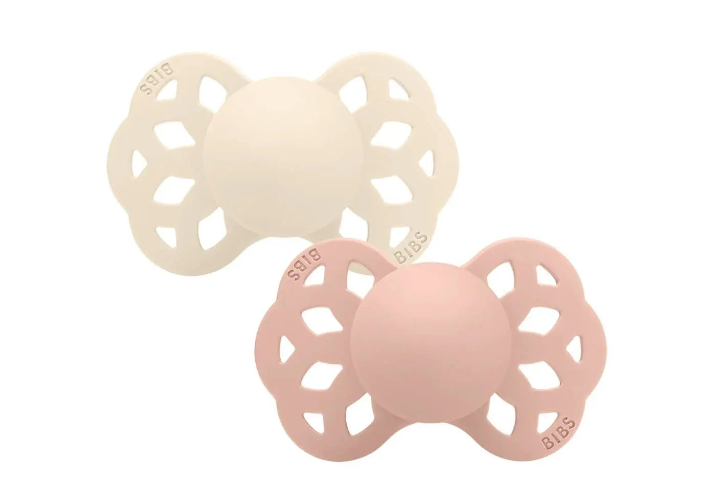 Lot de 2 tétines Infinity anatomique Bibs - Blush/ivoire - Lilinappy