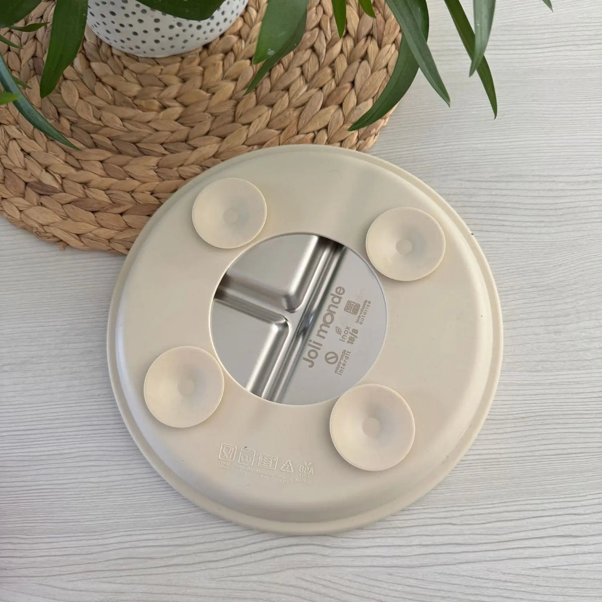 Assiette inox à ventouse 3 compartiments Joli Monde - 23 cm