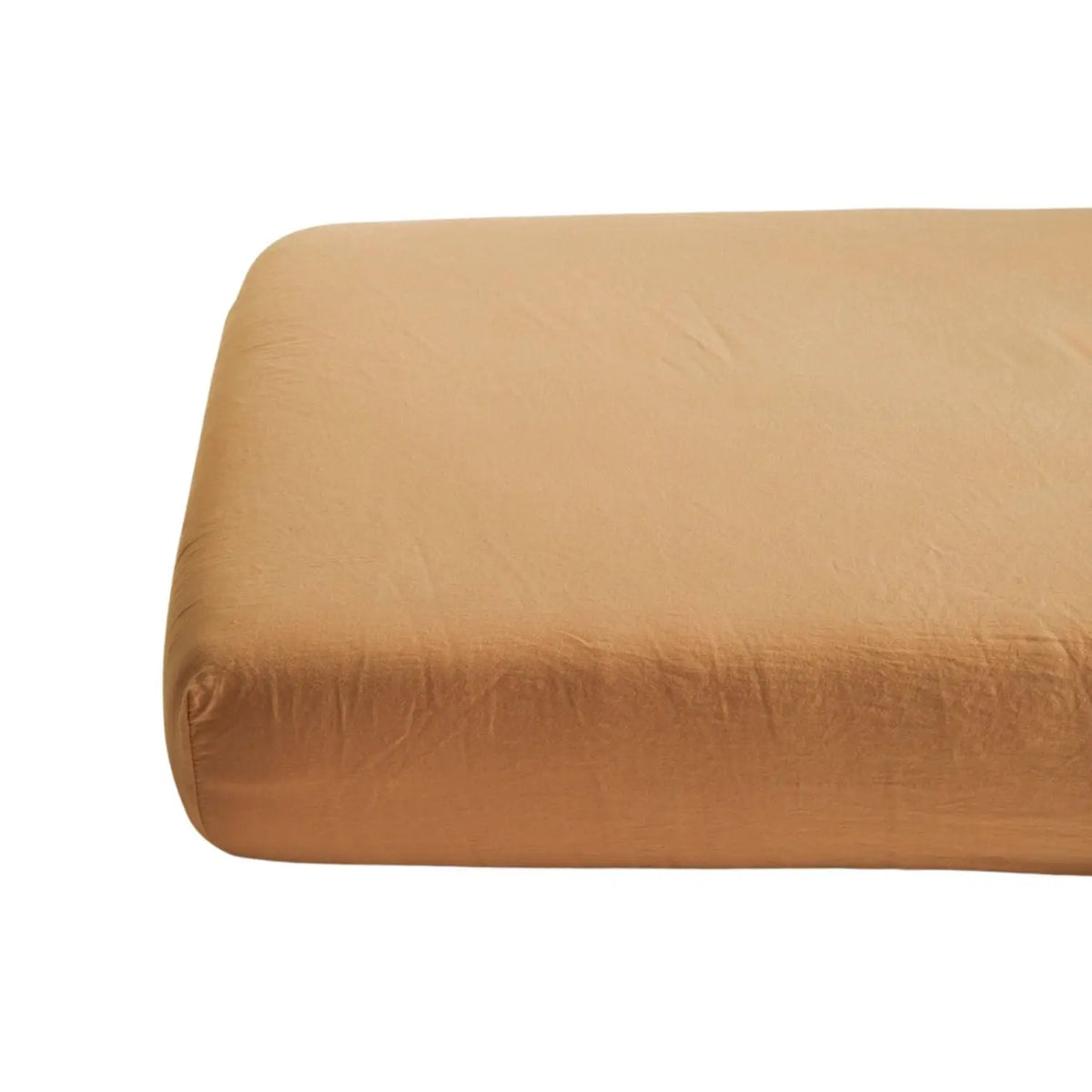 Drap housse enfant Satin de Coton Bio lavé Kadolis - Ambre