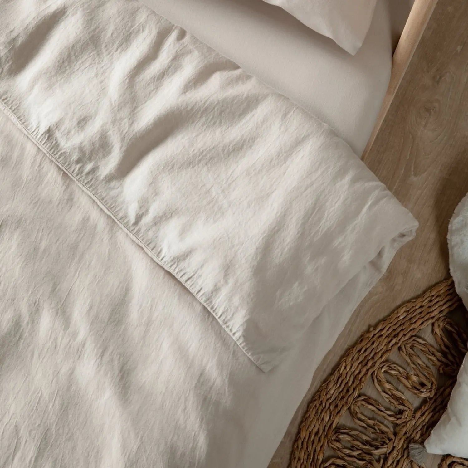Drap housse bébé Satin de Coton Bio lavé Kadolis - Lin