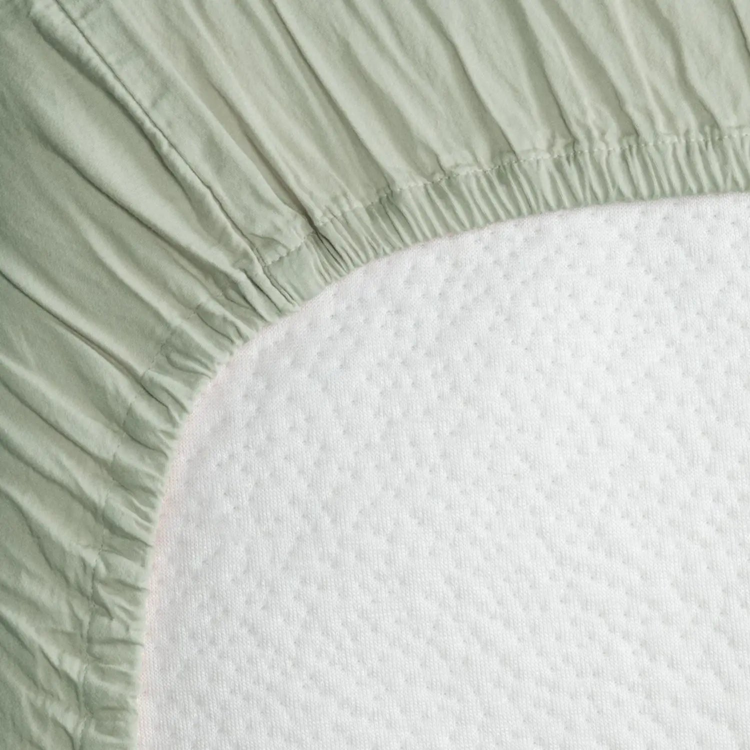 Drap housse bébé Satin de Coton Bio lavé Kadolis - Tilleul