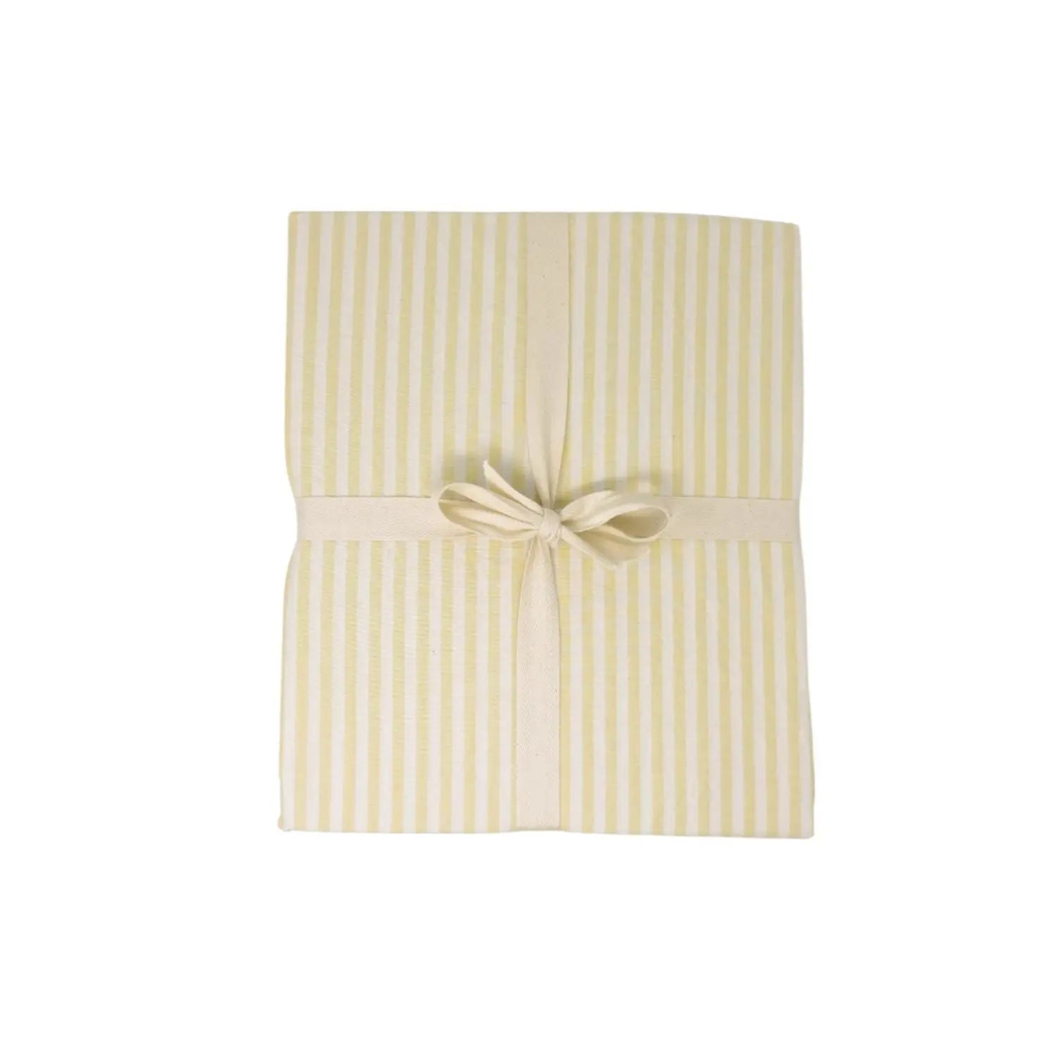 Drap-housse pour lit bébé en coton bio  Kadolis - Rayé jaune 