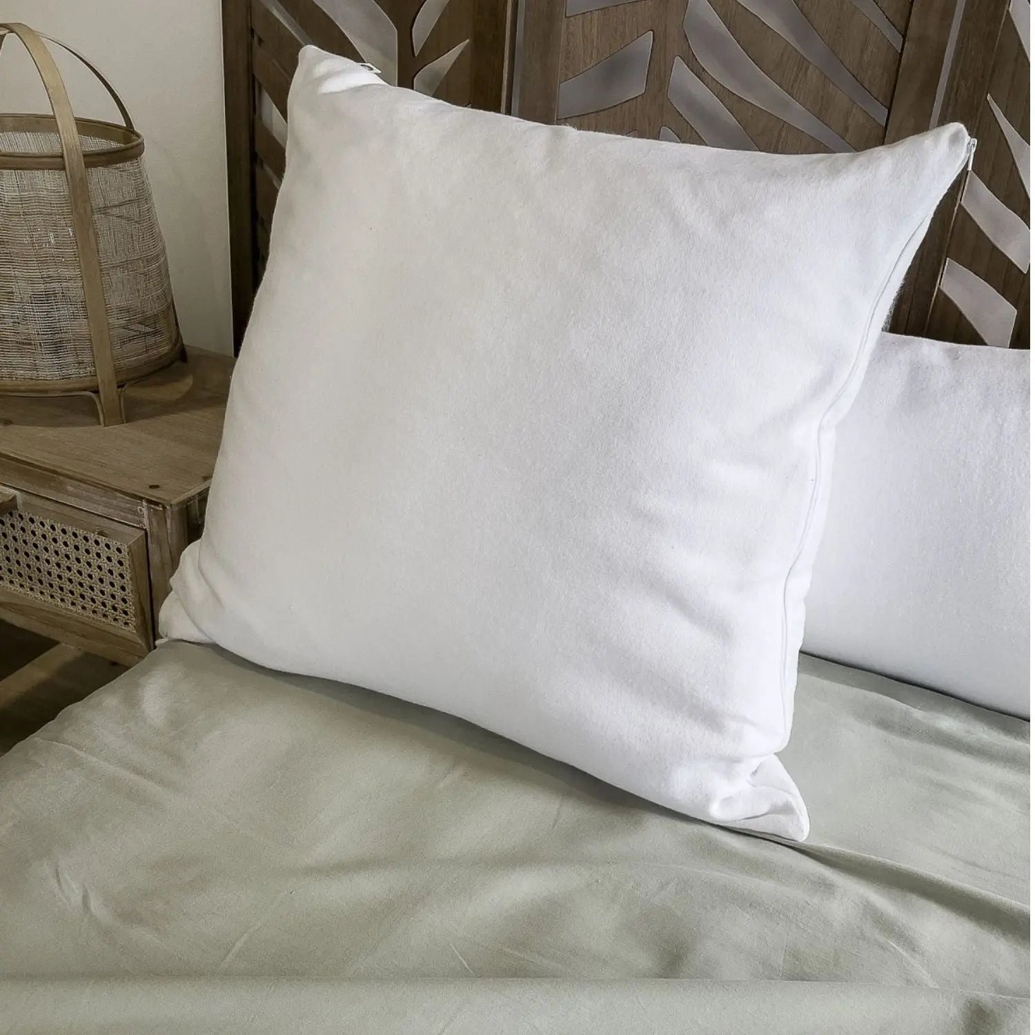 Protège-oreiller en flanelle de coton bio Kadolis 60x60cm 