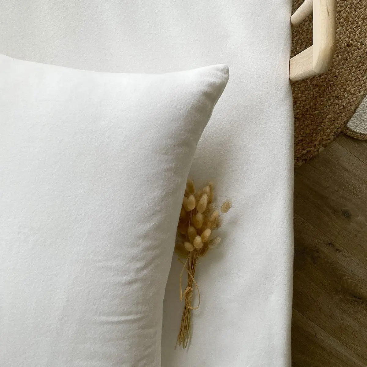 Protège-oreiller en flanelle de coton bio Kadolis 40x60cm 