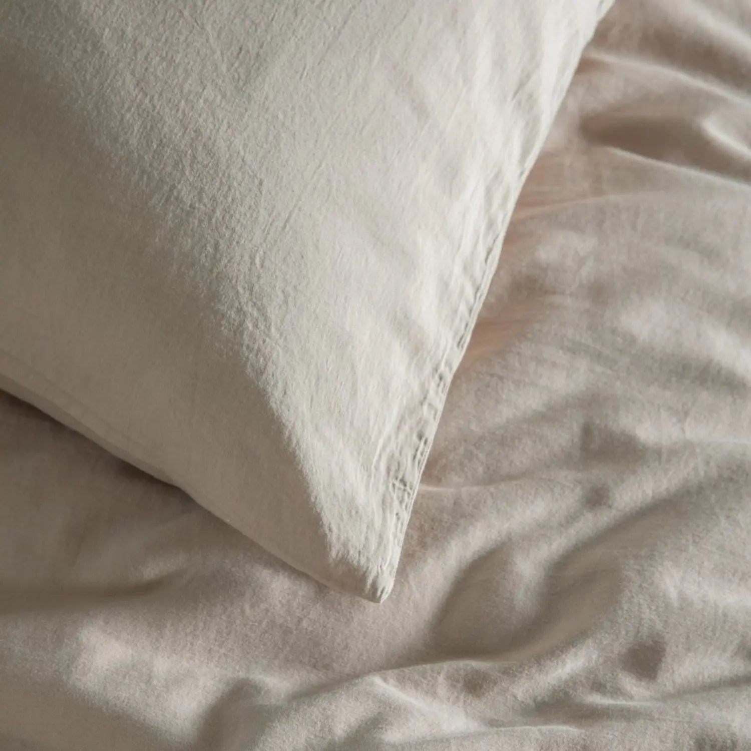 Taie d'oreiller Satin de Coton Bio lavé Kadolis - Lin