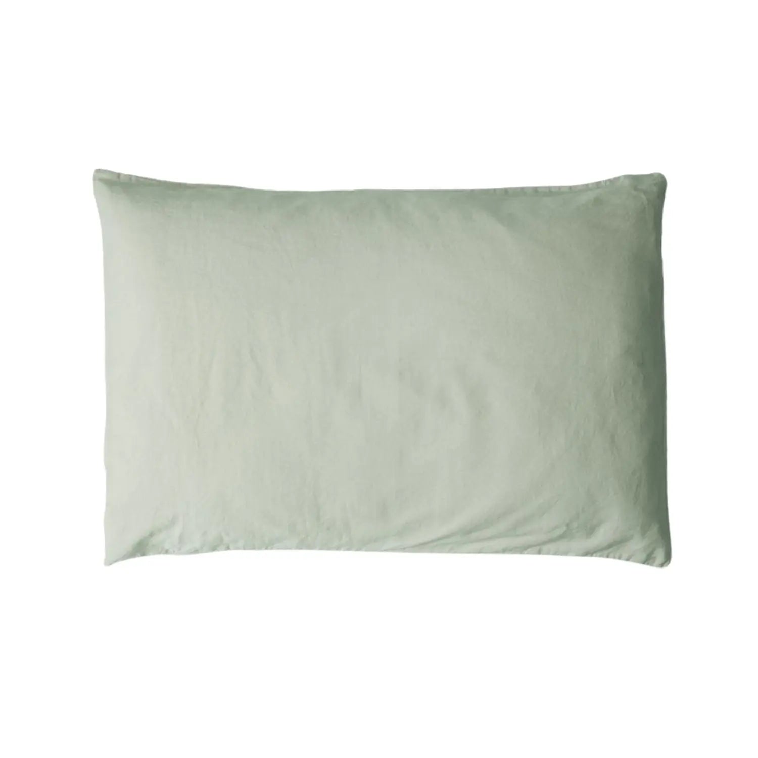 Taie d'oreiller Satin de Coton Bio lavé Kadolis - Tilleul