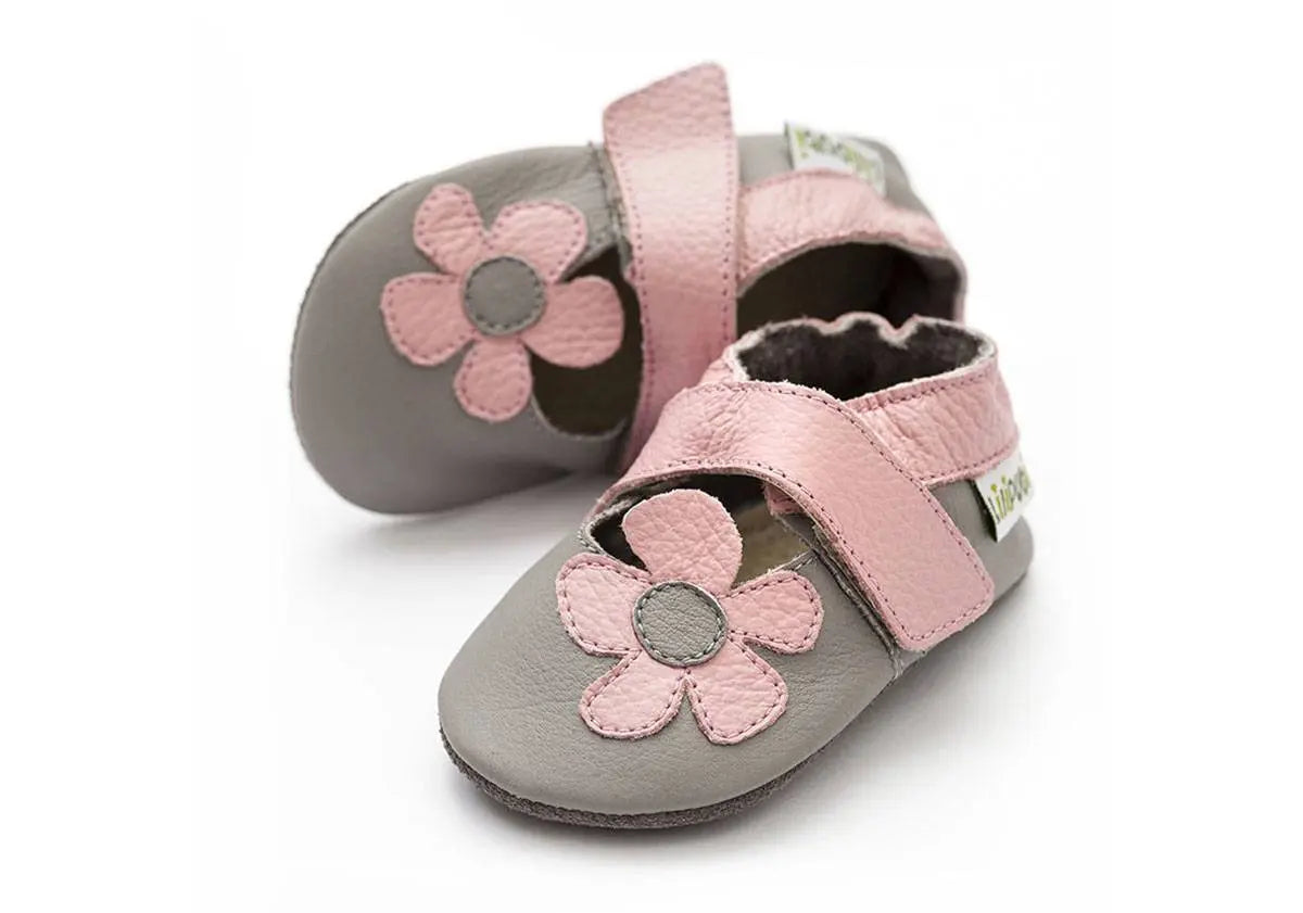 Sandales en cuir souple Liliputi - Kalahari Grey - Lilinappy