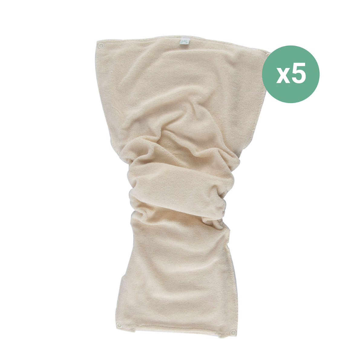 Lot de 5 inserts en coton bio Kombolone Popolini - Lilinappy