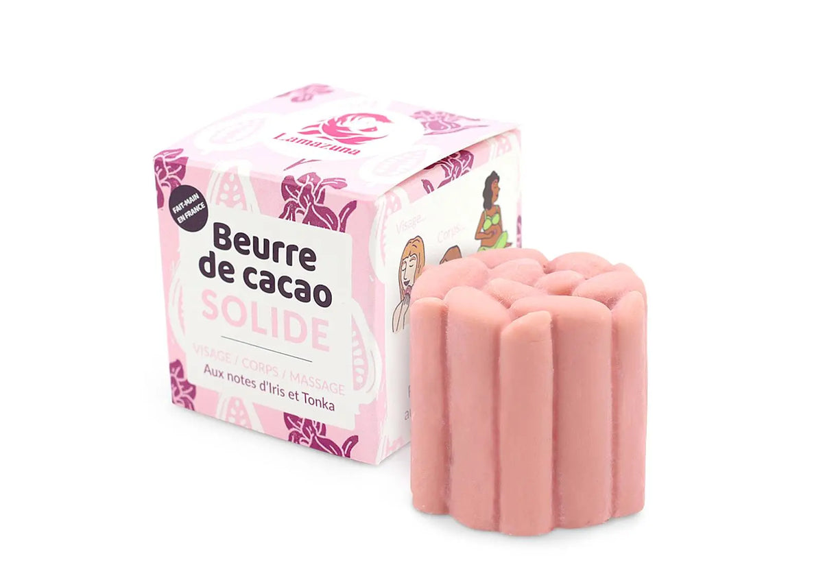 Beurre de cacao rose solide et bio Lamazuna 