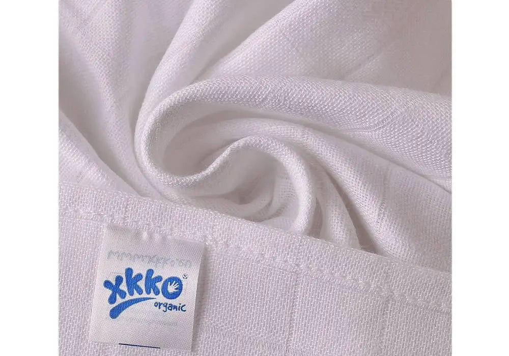 Lot de 5 langes en coton bio blanc XKKO - 70x70cm Xkko