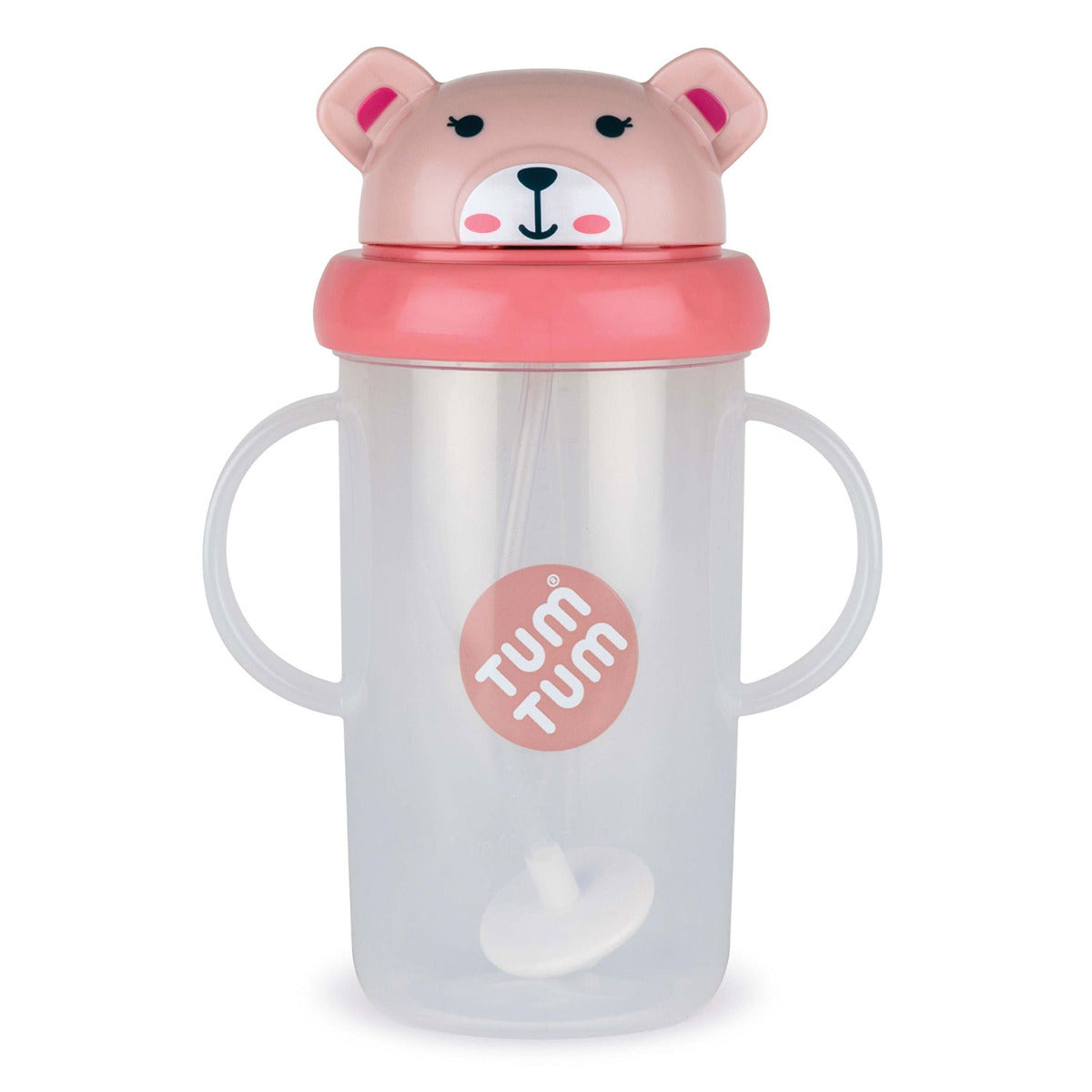 Grande tasse d’apprentissage avec paille Tum Tum Ourson rose