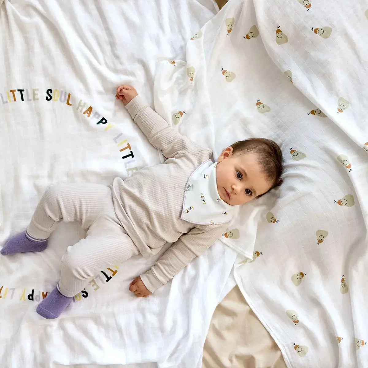 Lot de 2 langes d'emmaillotage Lässig - Fruits 