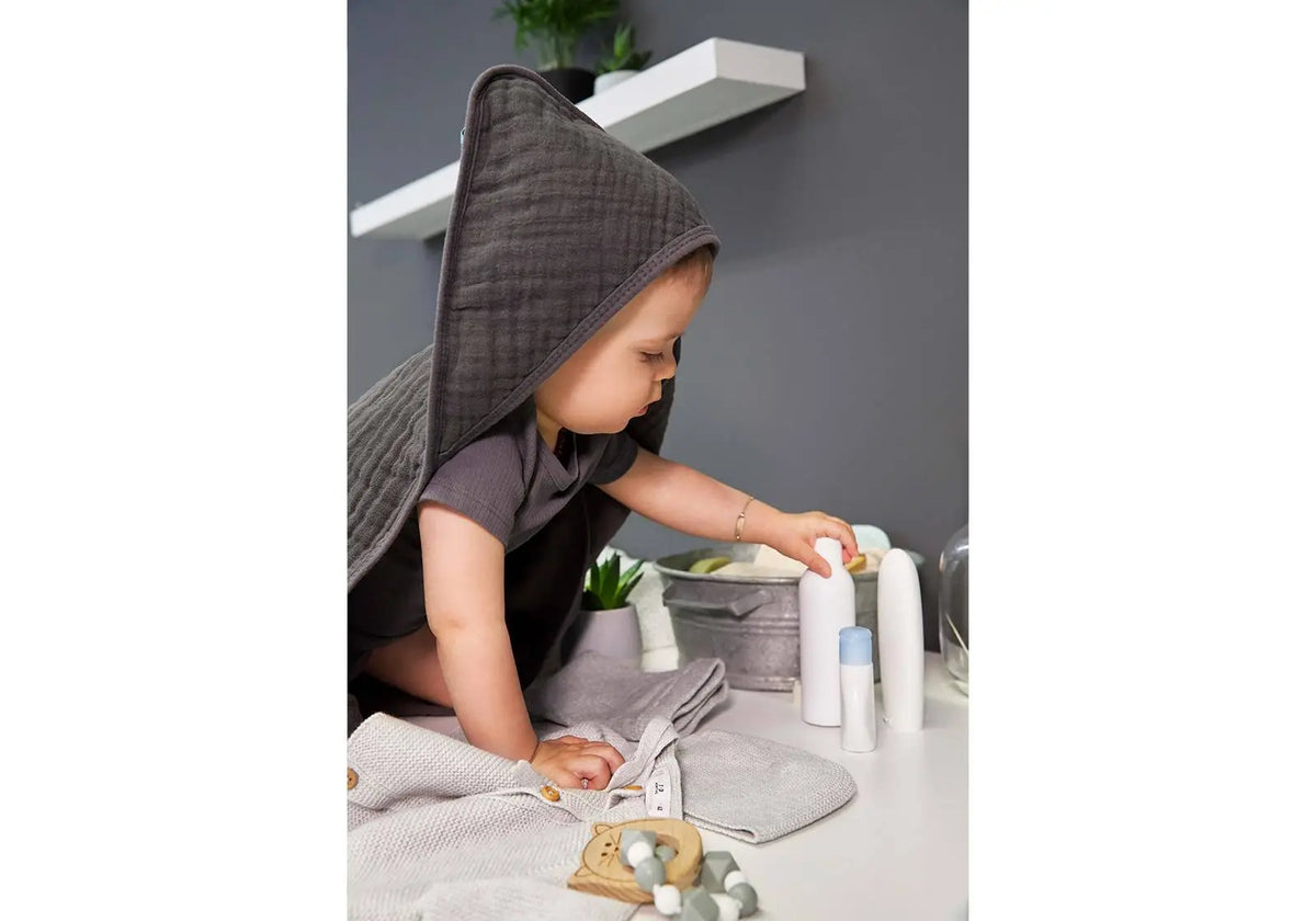 Cape de bain en mousseline de coton Lässig - Anthracite 