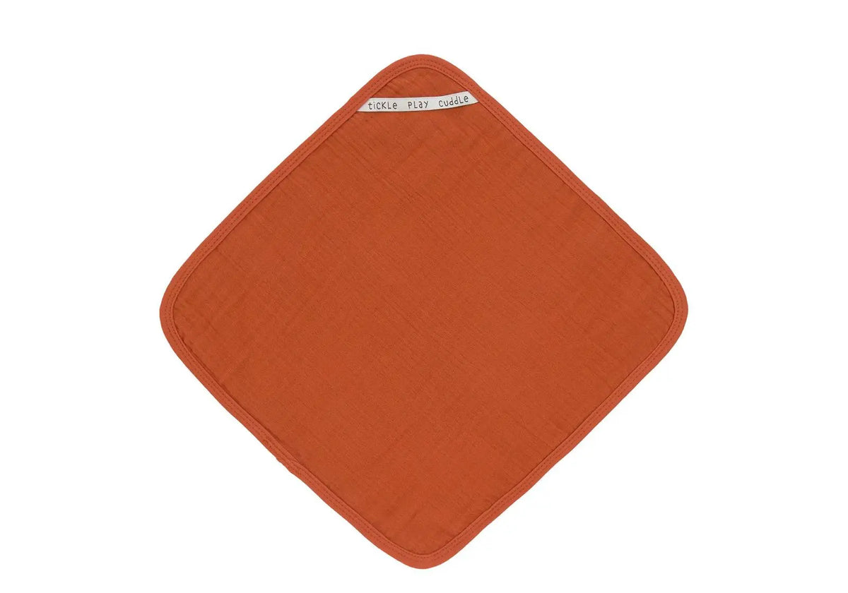 Lot de 3 débarbouillettes en mousseline de coton Lässïg - Rouille Lässig