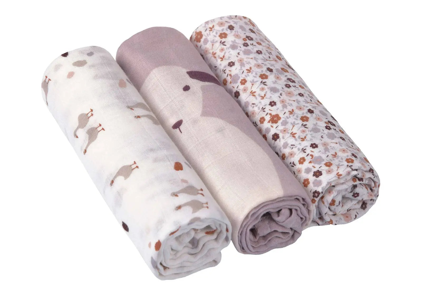 Lot de 3 langes très doux Lässig - Tiny Farmer Fleurs Lässig