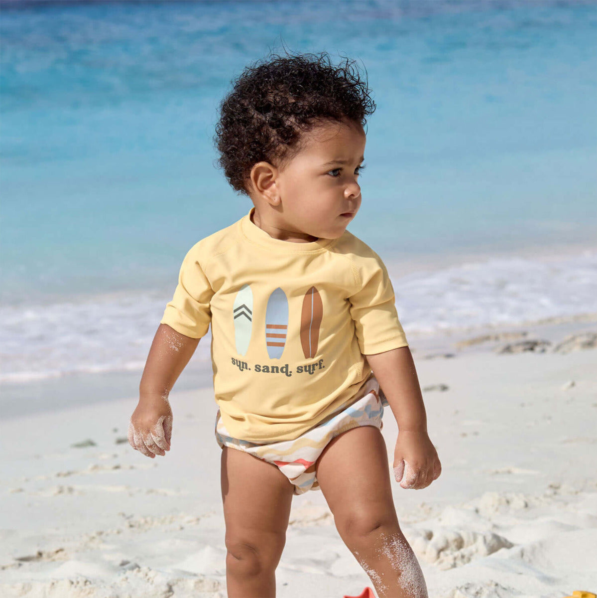 T-shirt anti-UV manches courtes Lässig - Planches de surf vanille - Lilinappy