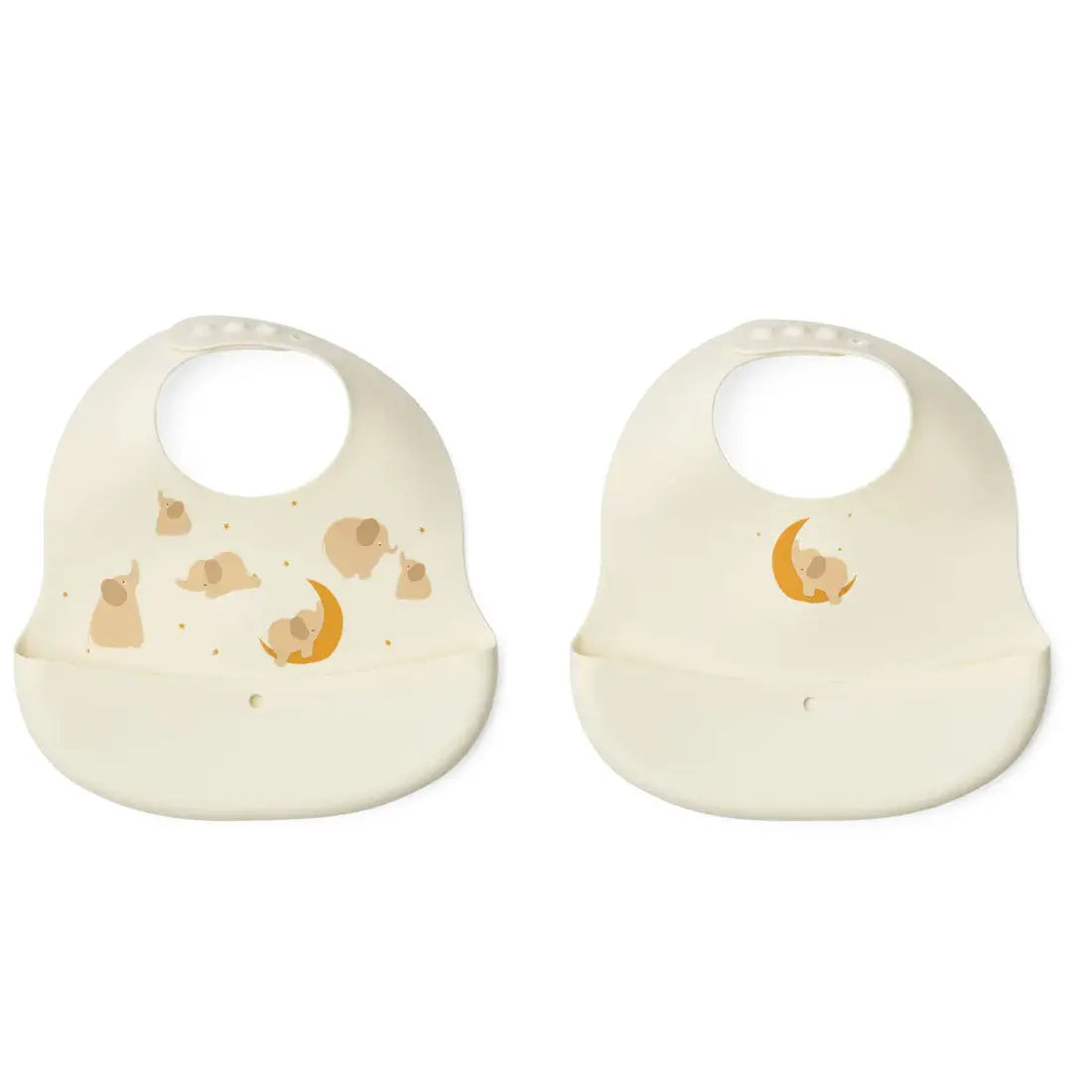 Lot de 2 bavoirs en silicone souple Liewood - Eléphant
