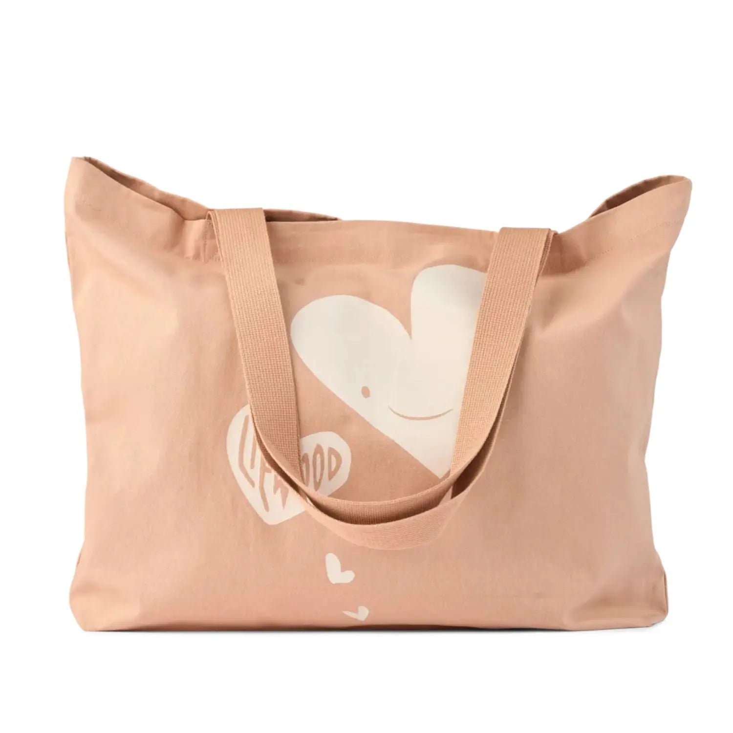 Grand tote bag en coton bio Liewood - Hearts / Pale tuscany