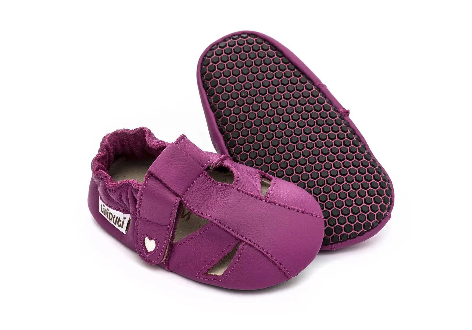 Sandales en cuir souple Liliputi - Soft paws Fuchsia Liliputi