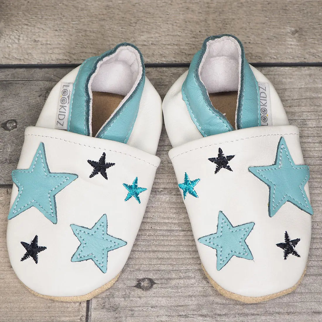 Chaussons en cuir Lookidz Blue stars