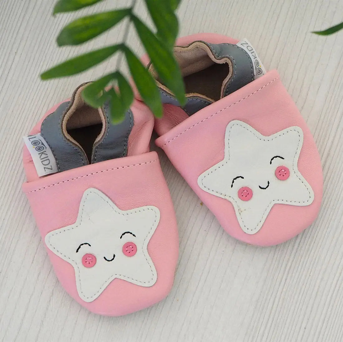 Chaussons en cuir souple Lookidz - 0-6 mois - Lilinappy