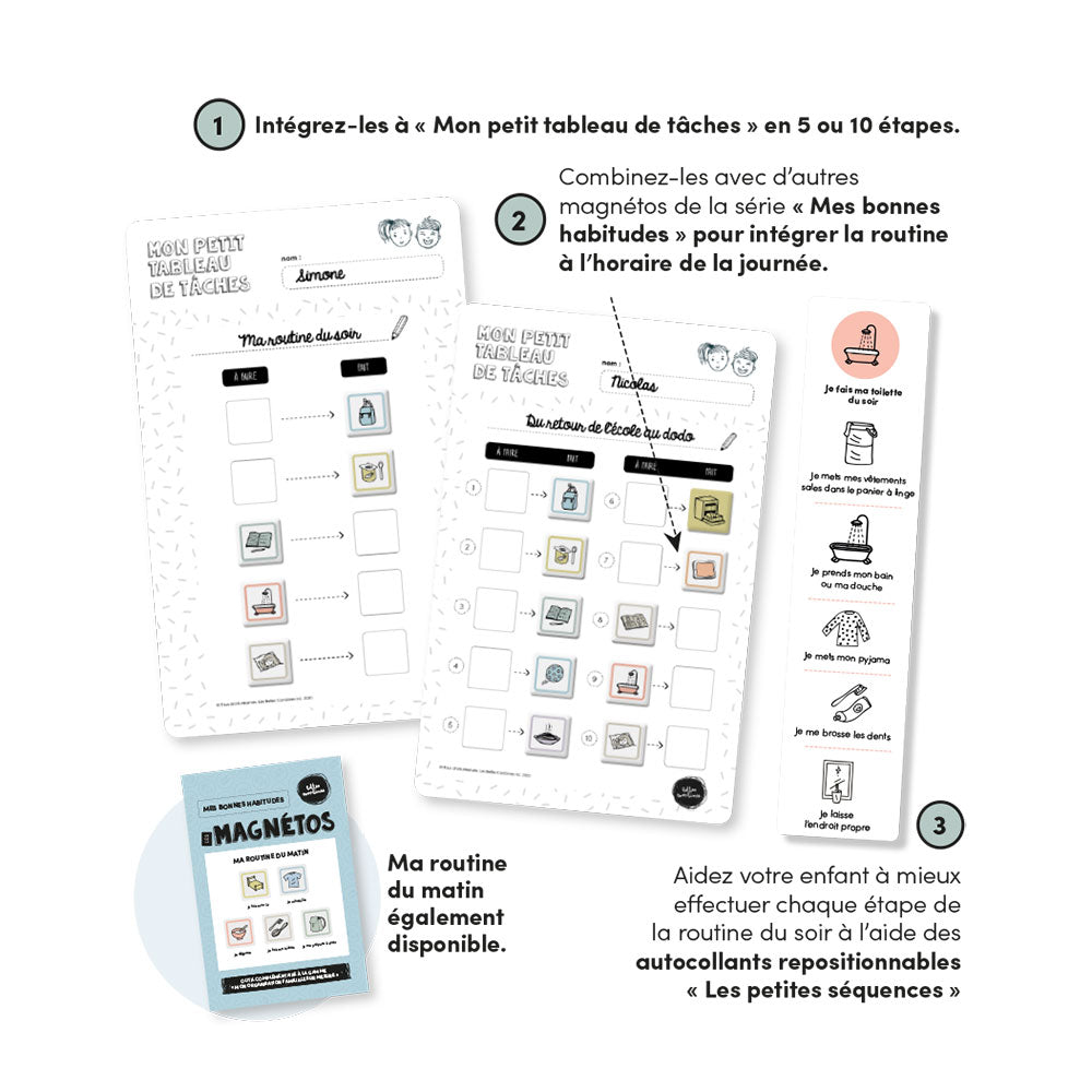 Magnétos Mes Petites Missions Tâches de niveau 1 Les Belles Combines - Lilinappy