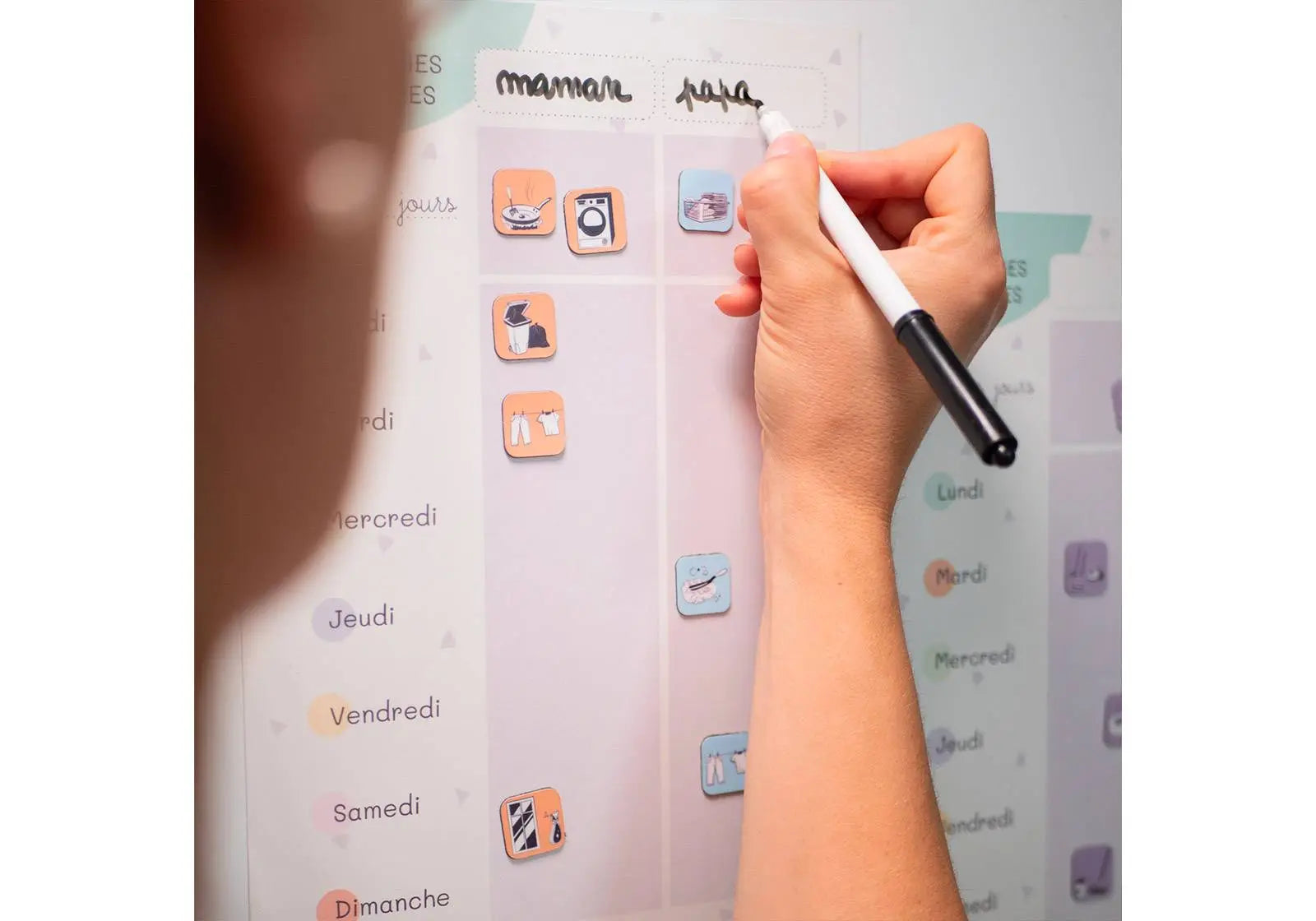 Pack magnets L'Atelier Gigogne - Petites missions Rose/jaune - Lilinappy