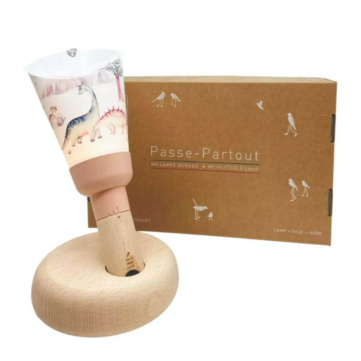 Coffret Lampe Nomade Maison Polochon -Dinosauria rose
