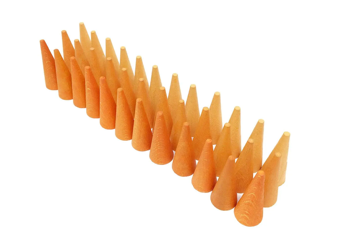 Mandala Cônes orange en bois Grapat