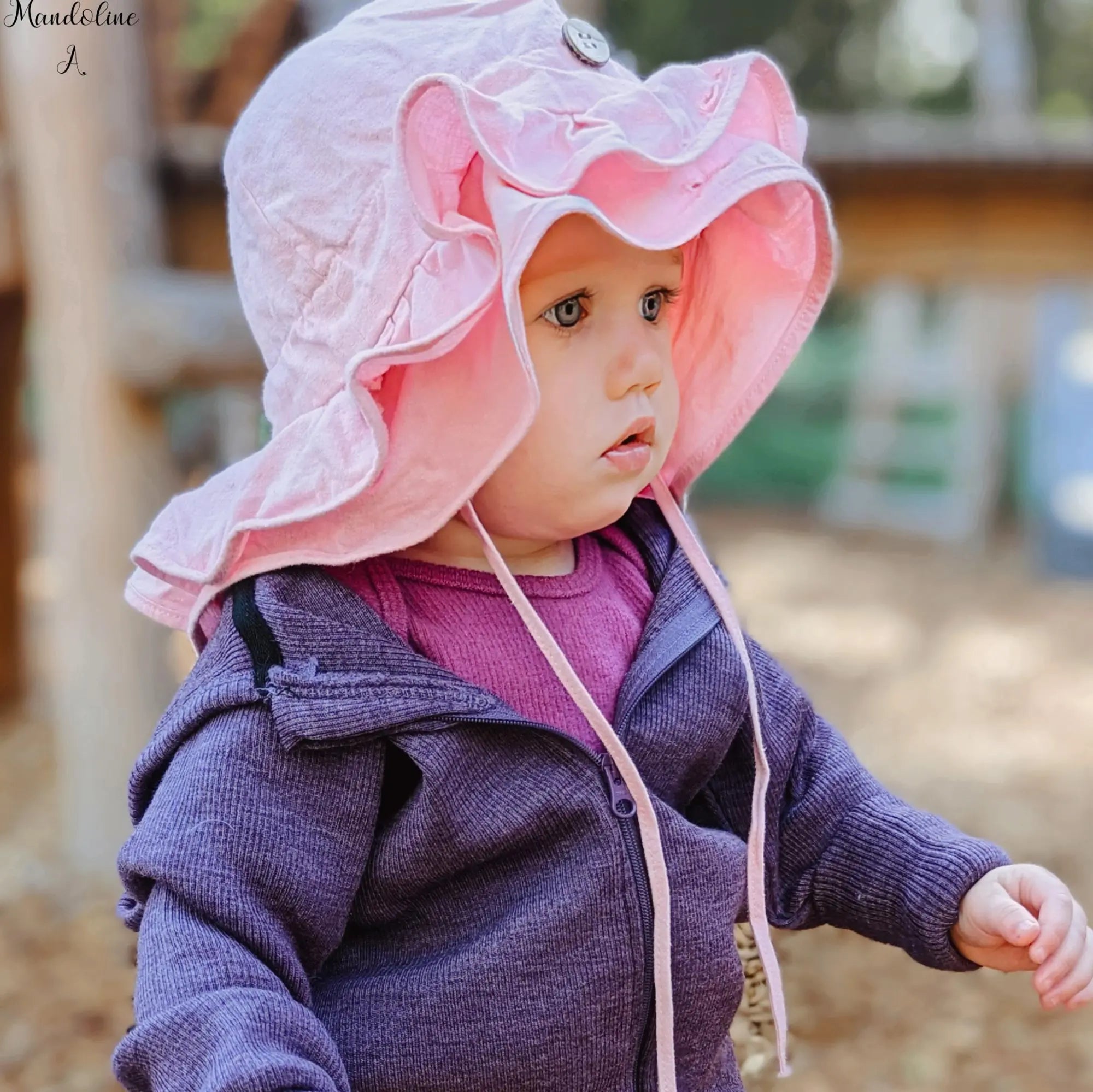 Chapeau de soleil évolutif en chanvre & coton bio Manymonths - Paradise orchid