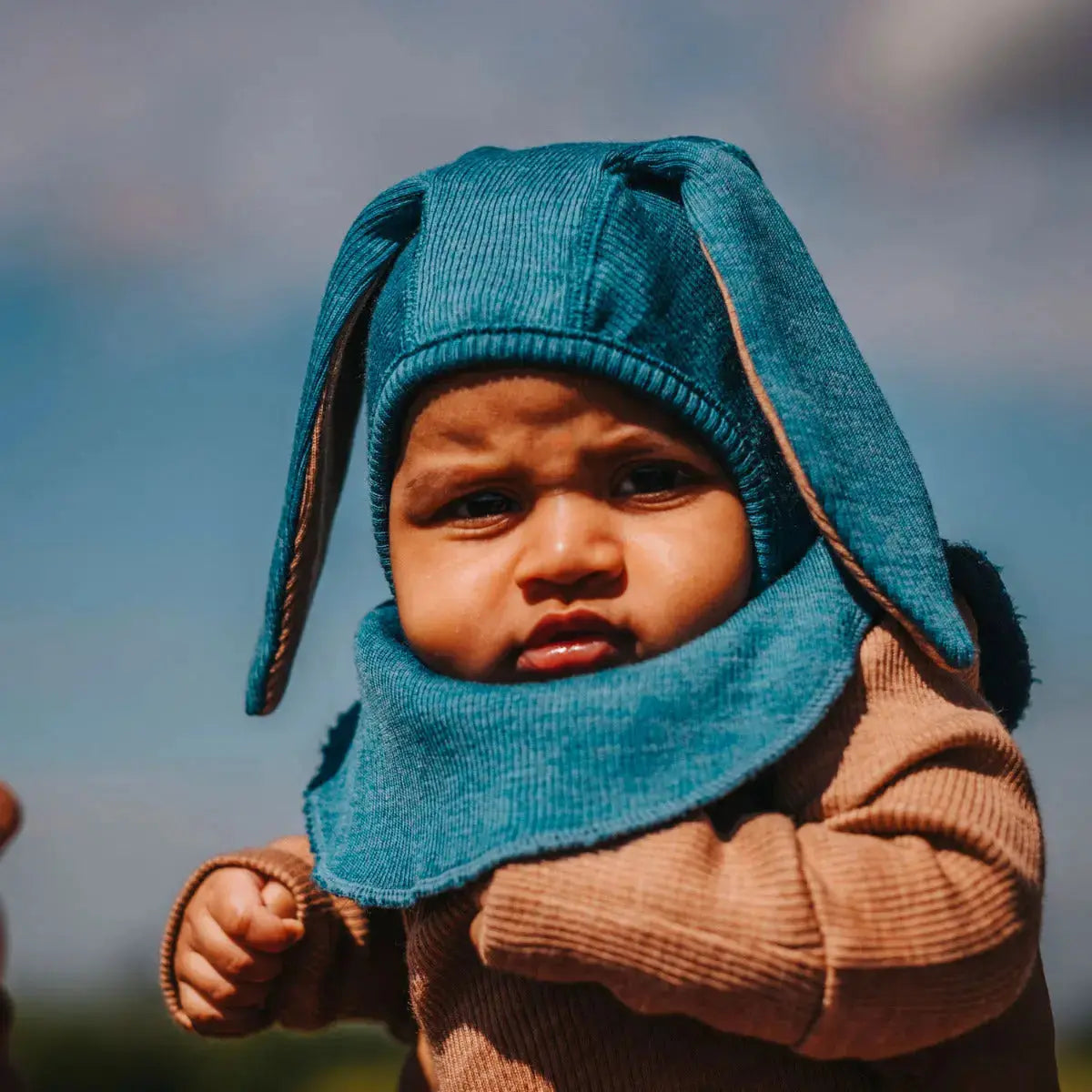 Cagoule en laine mérinos Bunny Manymonths - Lilinappy