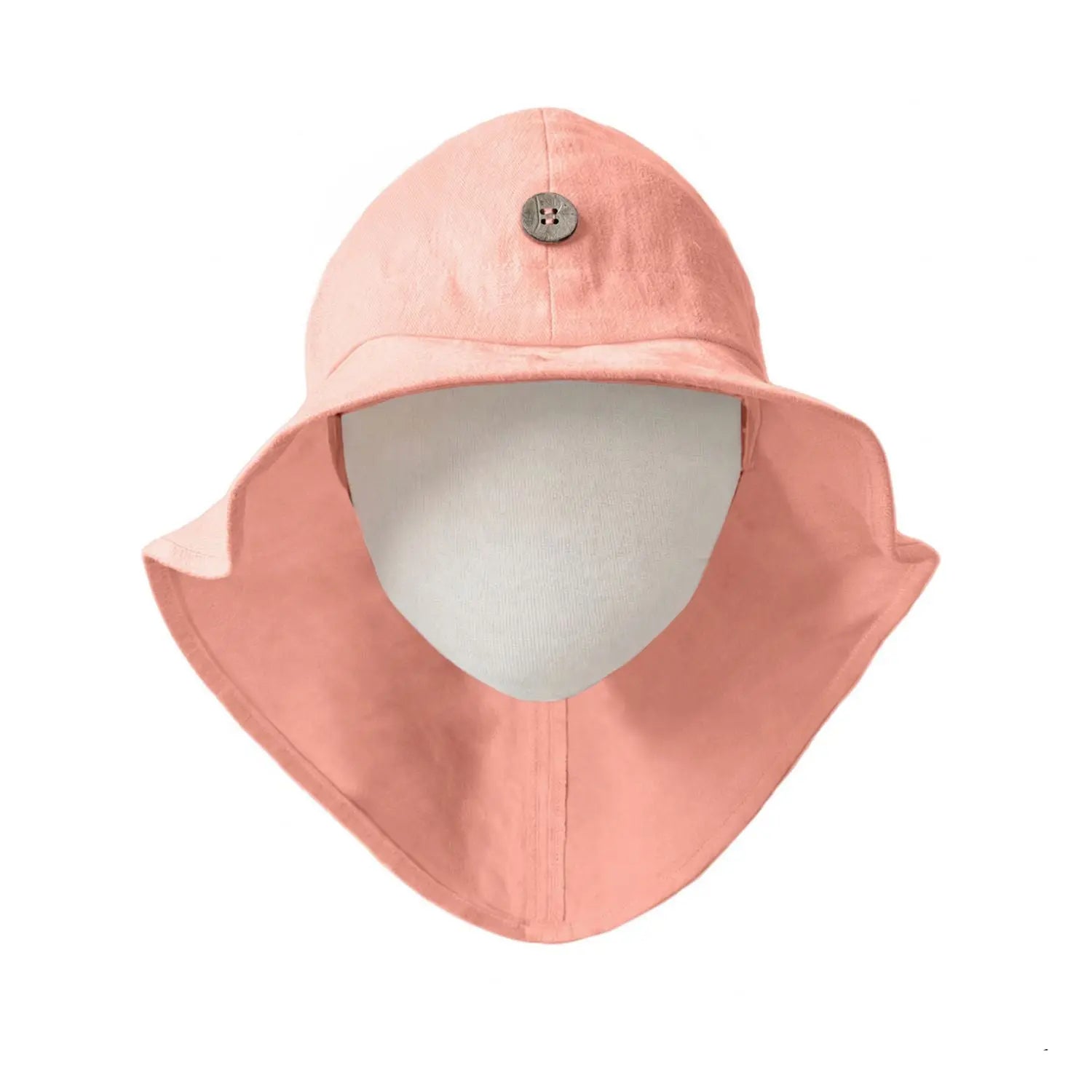 Chapeau de soleil évolutif en chanvre & coton bio Manymonths - Summer Peach rose 