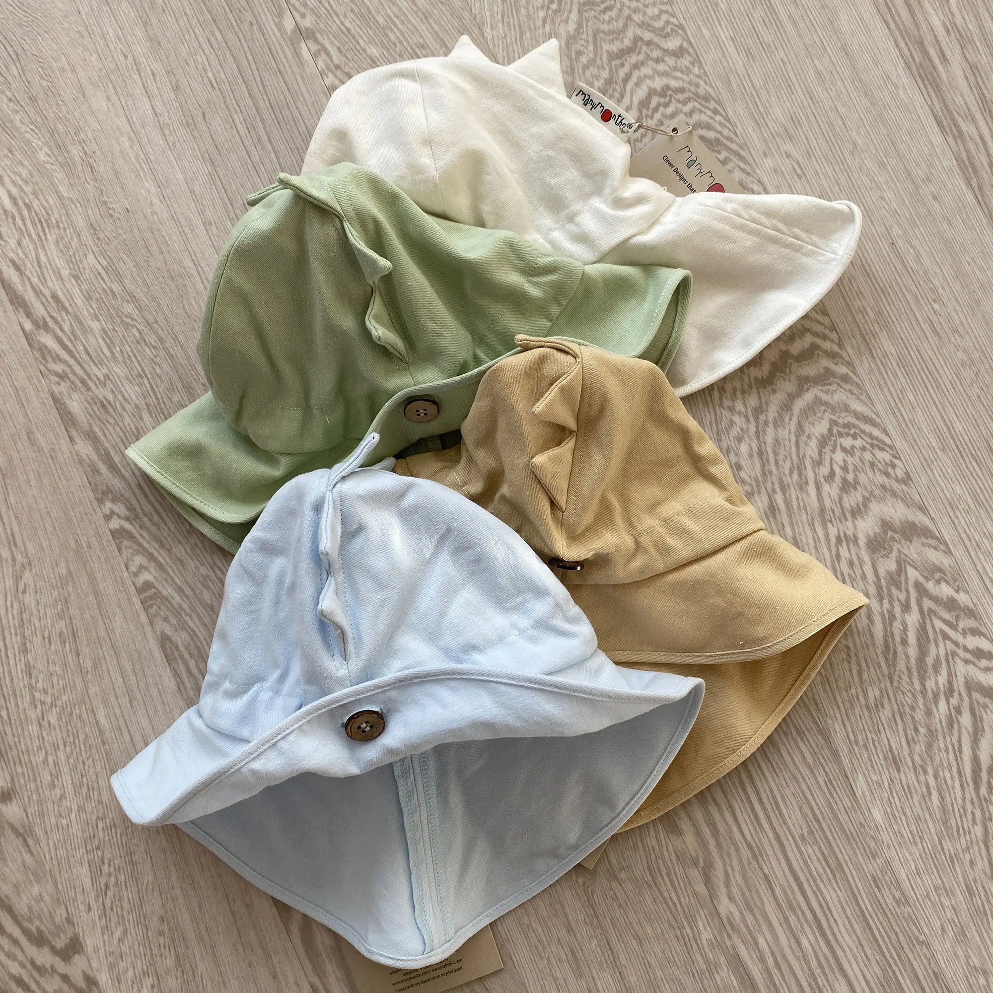 Chapeau de soleil évolutif en chanvre & coton bio Manymonths - DINO Naturel 