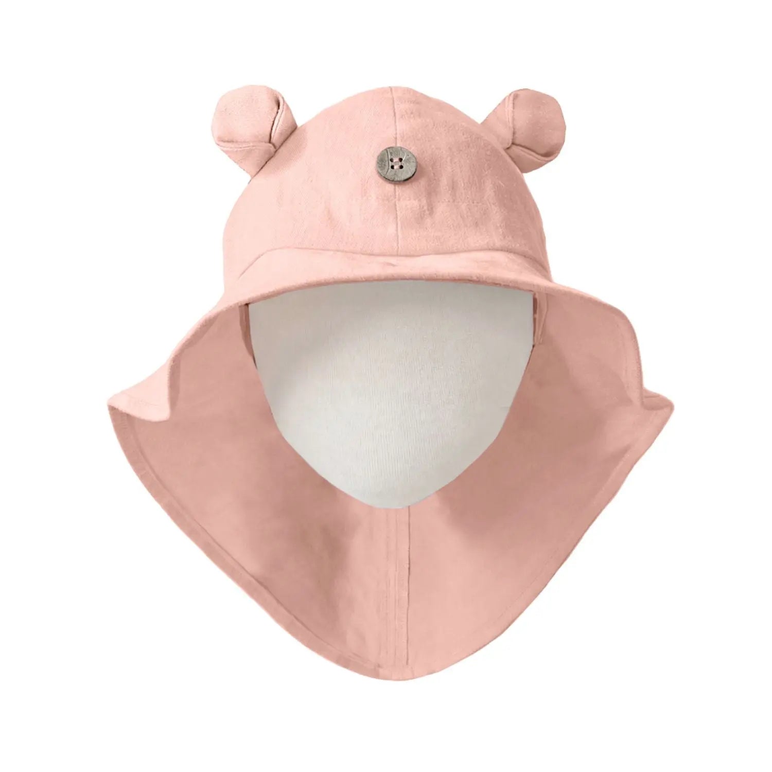 Chapeau de soleil évolutif en chanvre & coton bio Manymonths - Teddy Peach Rose 