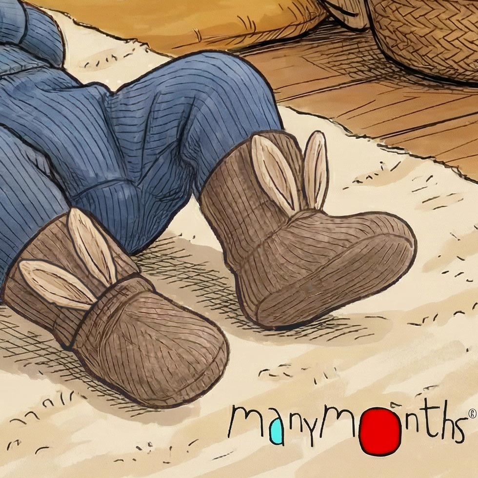 Chaussons Bunny en laine mérinos ManyMonths 