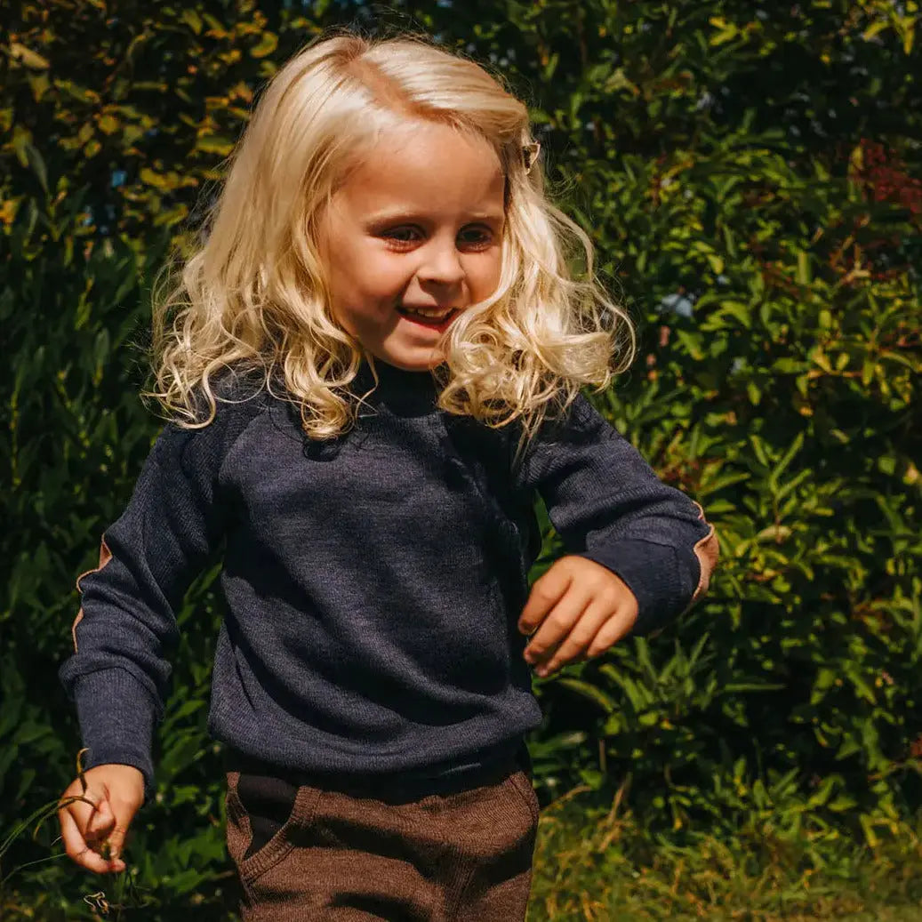 Pull en laine mérinos avec patch Elbow Manymonths 