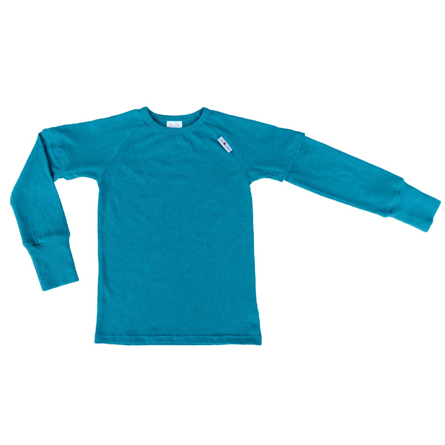 T-shirt évolutif en chanvre et coton bio ManyMonths – Caribbean Blue