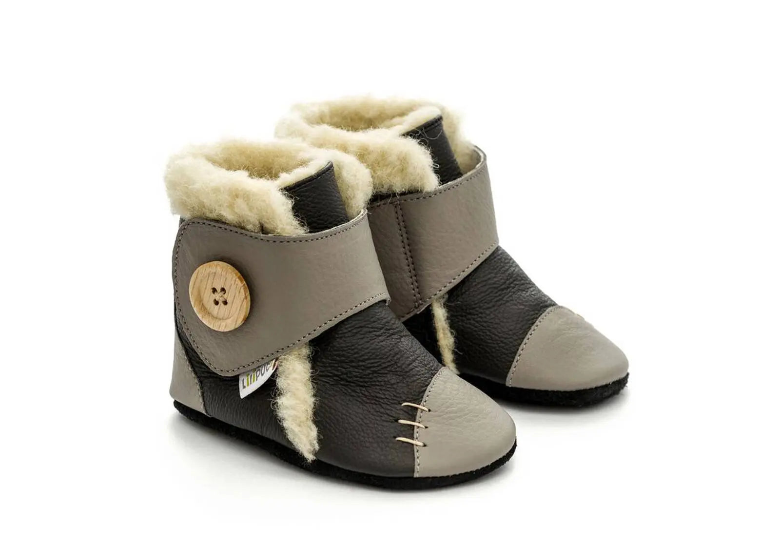 Bottines en cuir souple fourrées Metal Liliputi