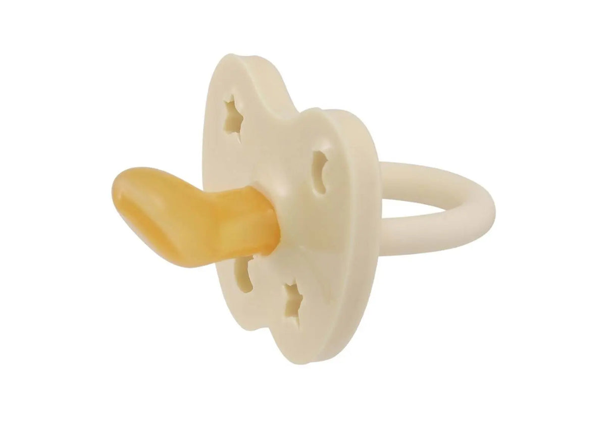 Tétine physiologique en caoutchouc naturel modèle Lune et étoile Milky White Hevea