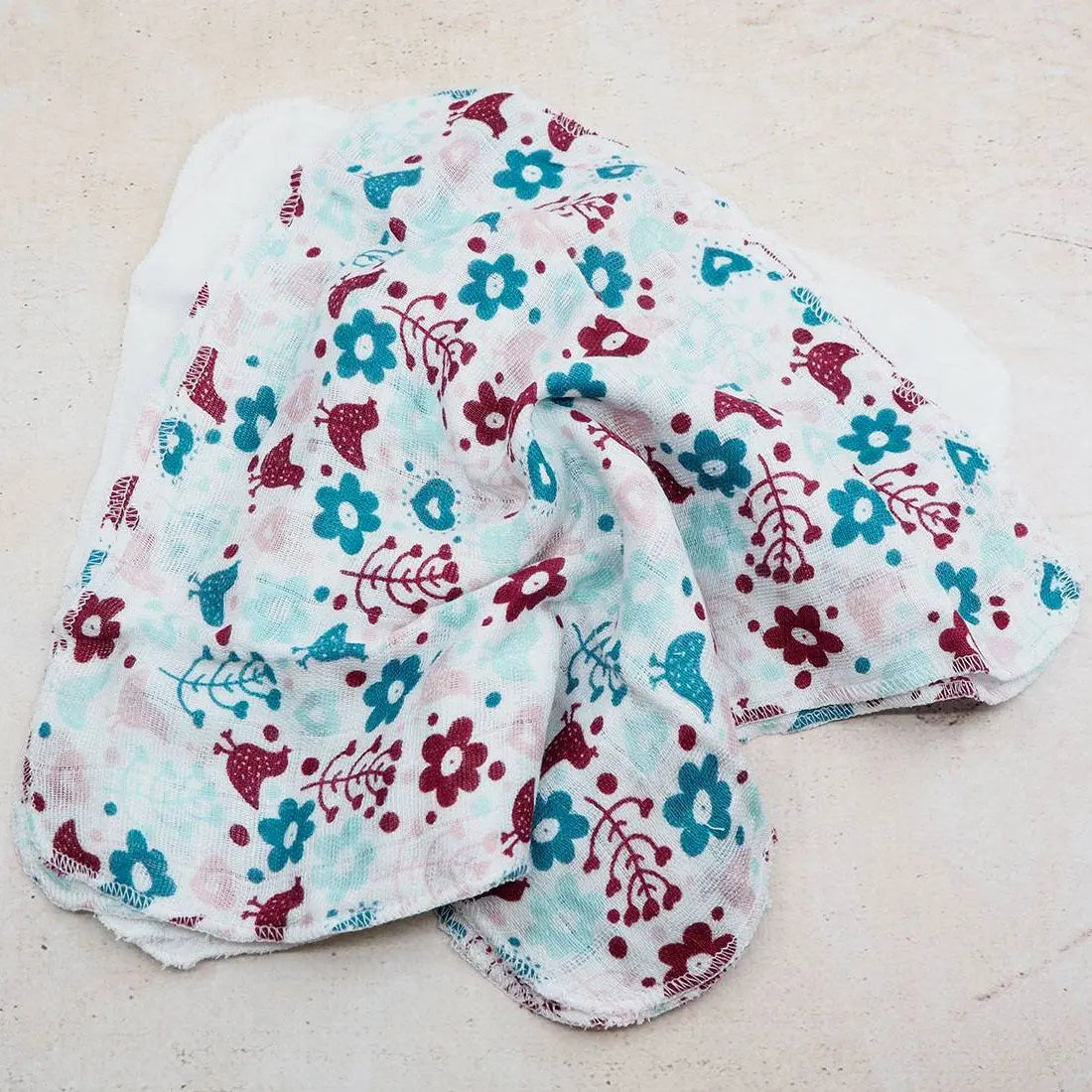 Carrés en mousseline de bambou XKKO Fleurs et oiseaux