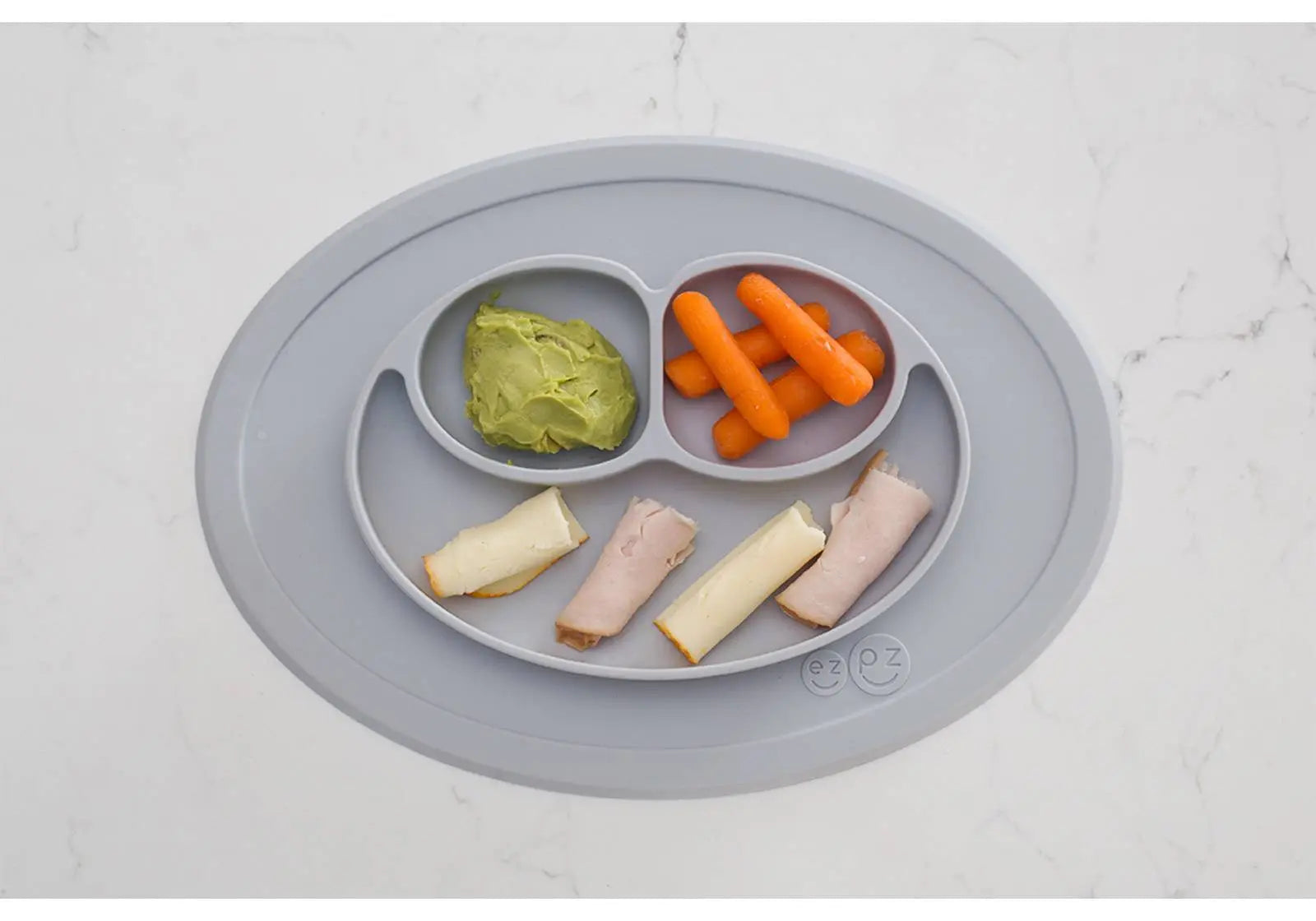 Assiette antidérapante Mini Mat EZPZ - Pewter