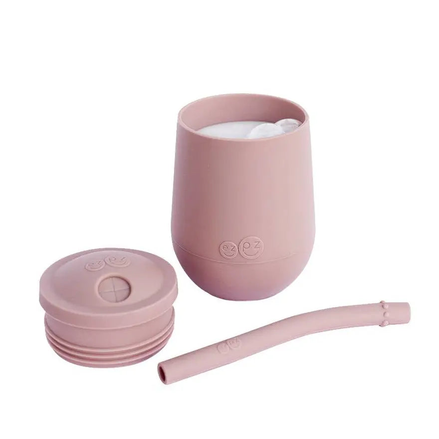 Mini gobelet avec paille et couvercle EZPZ - Blush - Lilinappy