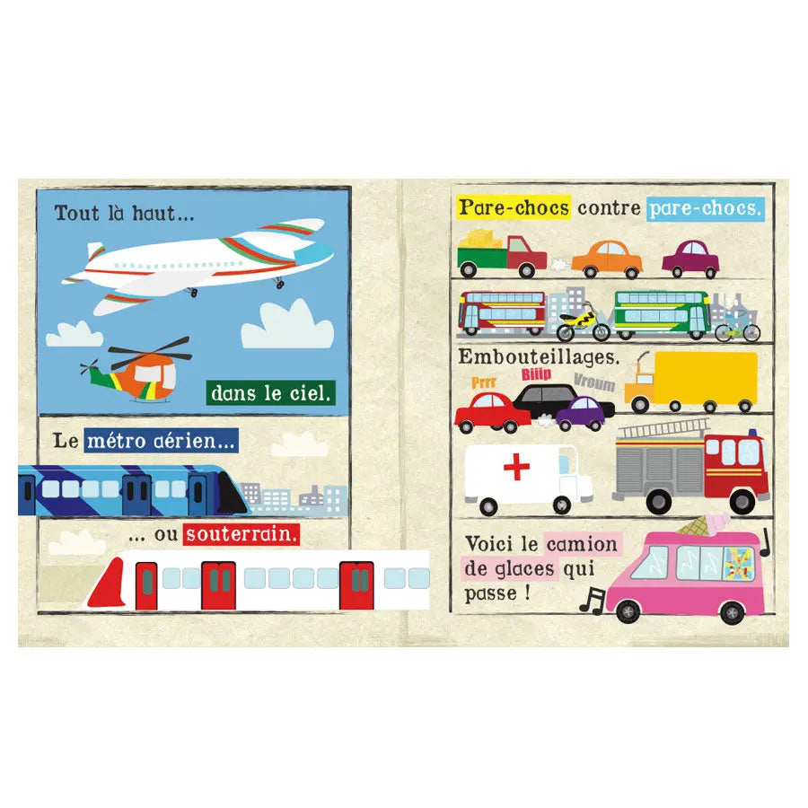 Mon petit journal en tissu - Les véhicules 