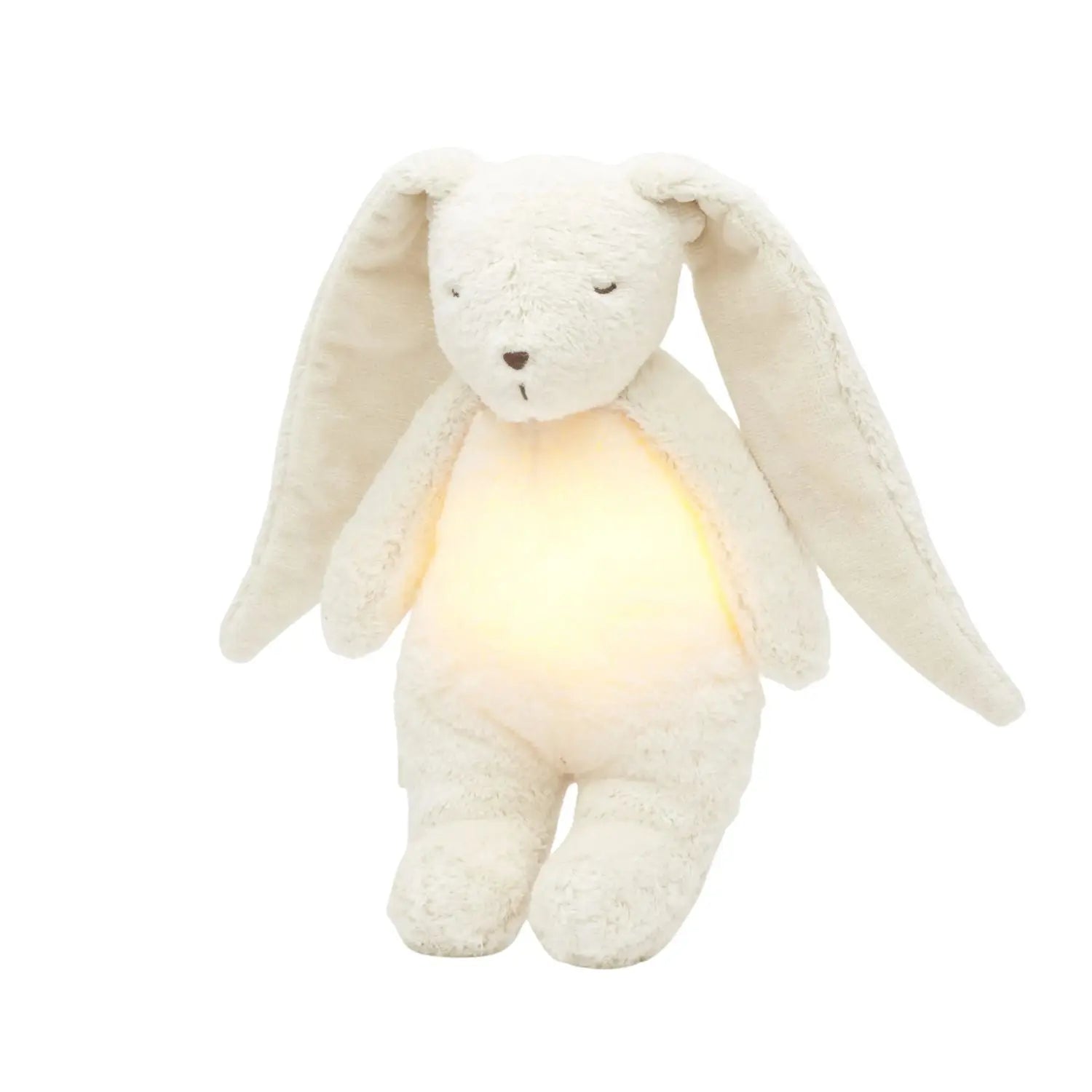 Peluche bruit rose bébé Moonie - Nature bio Lapin blanc polaire