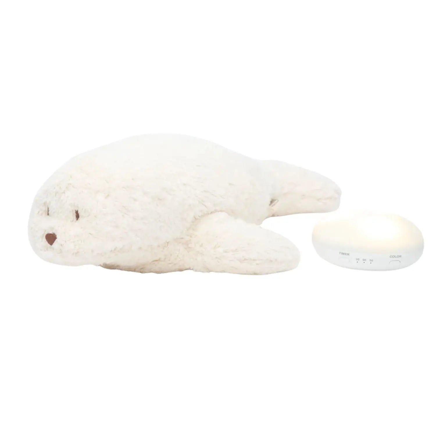 Peluche bruit rose bébé Moonie - Nature bio phoque blanc polaire